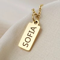 Lantisor Linea – Placuta personalizata - Otel Inoxidabil 316L - 1