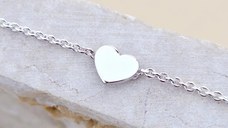 Lantisor minimalist - Pandantiv lateral Inima - Argint 925