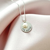 Lantisor My Sister – Argint 925 si charm picatura de Perla - 1