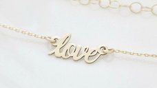 Lantisor Pandantiv Love - Aur Galben 14K de la Chic Bijoux