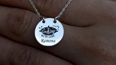 Lantisor Personalizat Cooking with Love - Pandantiv Banut 15 mm din Argint 925