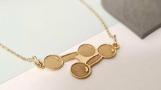 Lantisor Personalizat cu Gantere - Argint 925 si Aur Galben 18K