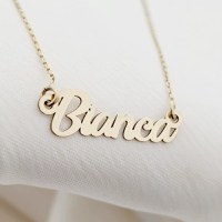 Lantisor personalizat cu nume - 5-6 litere -Font elegant - Aur Galben 9K - 1