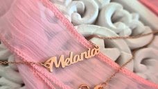 Lantisor personalizat cu nume - Font elegant - Argint 925 placat cu Aur Roz 18 K