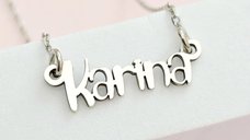 Lantisor personalizat cu Nume - Font Vesel - Argint 925