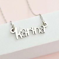 Lantisor personalizat cu Nume - Font Vesel - Argint 925 - 1