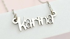 Lantisor personalizat cu Nume - Font Vesel - Argint 925