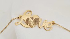 Lantisor personalizat cu poza - Eternal Love - Argint 925 placat cu Aur Galben 18K