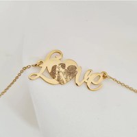 Lantisor personalizat cu poza - Eternal Love - Argint 925 placat cu Aur Galben 18K - 1