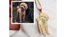 Lantisor personalizat cu poza pentru caini - Argint 925 placat cu Aur Galben 18K