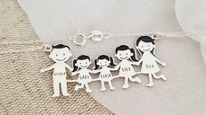 Lantisor Personalizat Familie - 5 Membri din Argint 925
