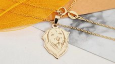 Lantisor personalizat Labrador Retriever - Aur Galben 9K