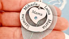 Lantisor personalizat - Mama sau Bunica - Argint 925 - cristal Swarovski