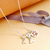Lantisor personalizat - Oase si Labuta decorata cu email - Argint 925 - 1