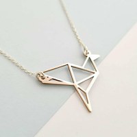 Lantisor personalizat - Origami Cocor - Argint 925 - 1