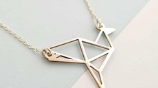 Lantisor personalizat - Origami Cocor - Argint 925