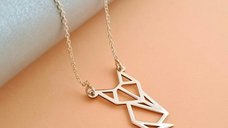 Lantisor personalizat - Origami Vulpe - Argint 925