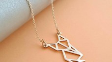 Lantisor personalizat - Origami Vulpe - Argint 925