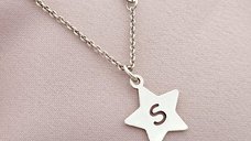 Lantisor Personalizat Stars Shining cu Stelute si Initiala - Argint 925