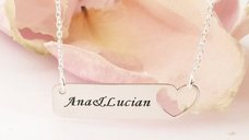 Lantisor personalizat - Te iubesc din toata inima - Argint 925