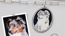 Lantisor personalizata cu poza - Ovalul Amintirilor - Model fotogravura relief - Argint 925