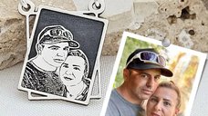 Lantisor personalizata cu poza - Rama Amintirilor - Model fotogravura relief - Argint 925
