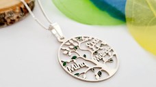 Lantisor premium - Copacul Vietii - Personalizat cu nume si decorat cu email - Argint 925