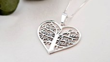 Lantisor premium - Inima Copacului - Pandantiv personalizat cu nume - Argint 925