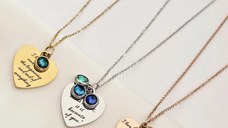 Lantisor Suflet luminos - Inima & Zirconii in culorile lunii de nastere - Otel Inoxidabil 316L