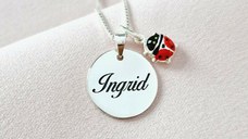 Lantisor Sweet Name - Pandantiv cu nume si charm Buburuza - Argint 925