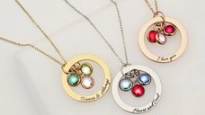 Lantisor Universul meu - Disc & Zirconii in culorile lunii de nastere - Otel Inoxidabil 316L