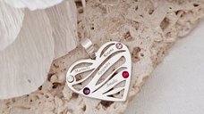 Lantisor Valuri de Iubire - 4 nume si cristale Swarovski - Argint 925