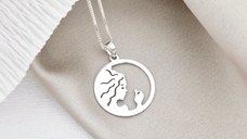 Lantisor zodia ta in armonie - Pandantiv disc cu simbol Fecioara - Argint 925
