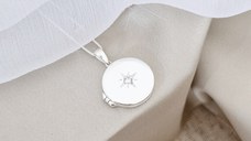 Medalion Eterna stea - Locket cu poze in interior - Argint 925 si cristal Zirconia