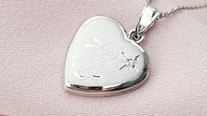 Medalion in forma de inima cu fotografii - Angel Sparkle - Argint 925