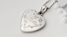 Medalion in forma de inima cu fotografii - Elegant Mom - Argint 925