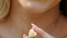 Medalion inima cu poze in interior - Beauty and the Beast - Argint 925 placat cu Aur Galben 18K