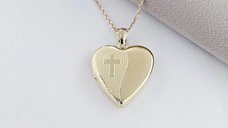 Medalion inima cu poze in interior - Holy Balance - Argint 925 placat cu Aur Galben 18K