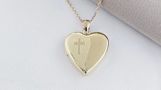 Medalion inima cu poze in interior - Holy Balance - Argint 925 placat cu Aur Galben 18K