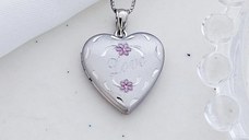 Medalion inima cu poze in interior - Love Blossoms - Argint 925 Rodiat