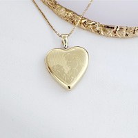 Medalion inima cu poze in interior - Mother&Child - Argint 925 placat cu Aur Galben 18K - 1