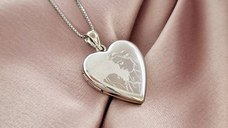 Medalion inima cu poze in interior - Mother&Child - Argint 925 Rodiat