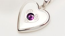 Medalion inima cu poze in interior - Rose Shimmer - Argint 925 Rodiat - Cristale Zirconia
