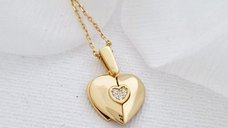 Medalion Love Wings - Argint 925 placat cu Aur Galben 18K