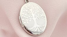 Medalion oval cu poze in interior - Eternal Tree - Argint 925 Rodiat