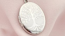 Medalion oval cu poze in interior - Eternal Tree - Argint 925 Rodiat