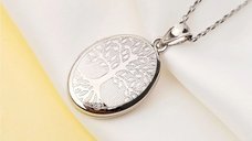 Medalion Oval Personalizat - Eternal Tree Mini din Argint 925