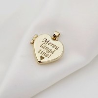 Medalionul Amintirilor - Pandantiv Aur Galben 9K - Model INIMA cu poze in interior si mesaj personalizat - 1