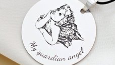 Pandantiv banut 32 mm - My guardian angel - Argint 925