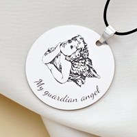 Pandantiv banut 32 mm - My guardian angel - Argint 925 - 1